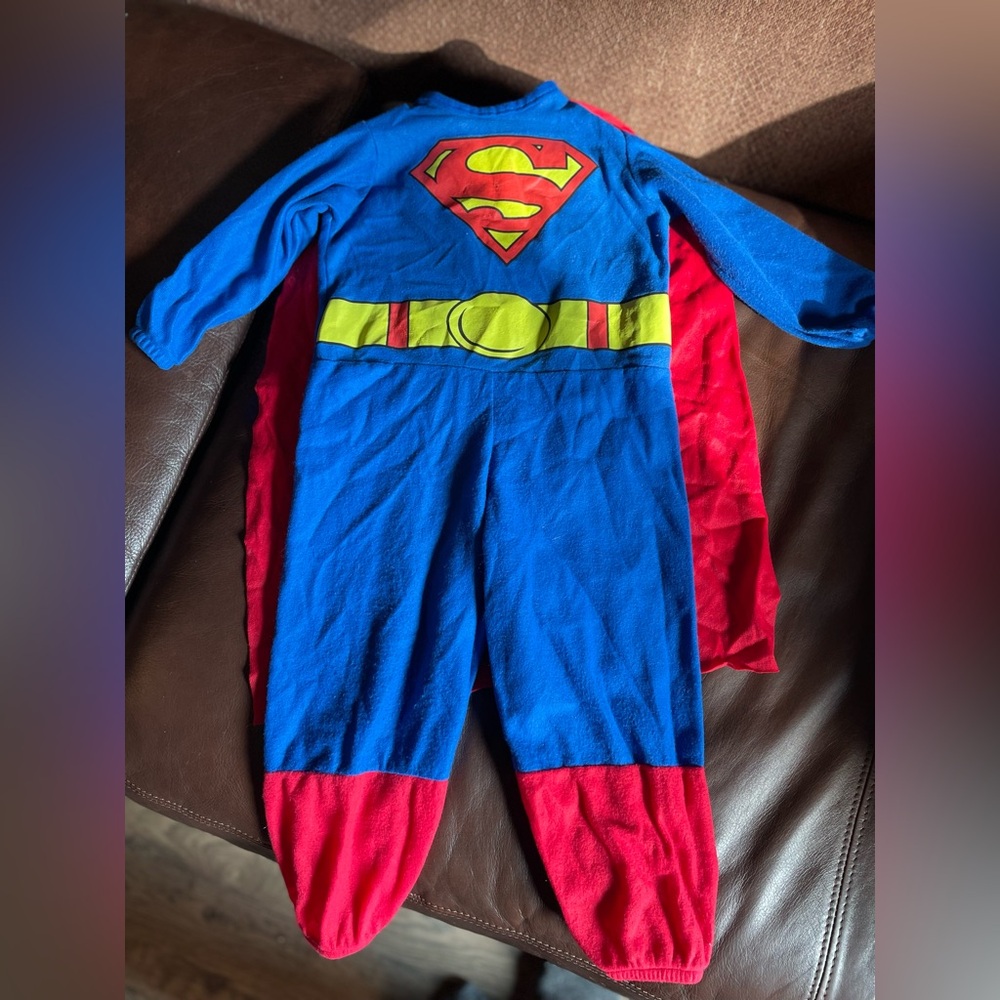 Vintage Rubie’s DC Comic Superman Toddler Halloween Costume comfy cozy warm